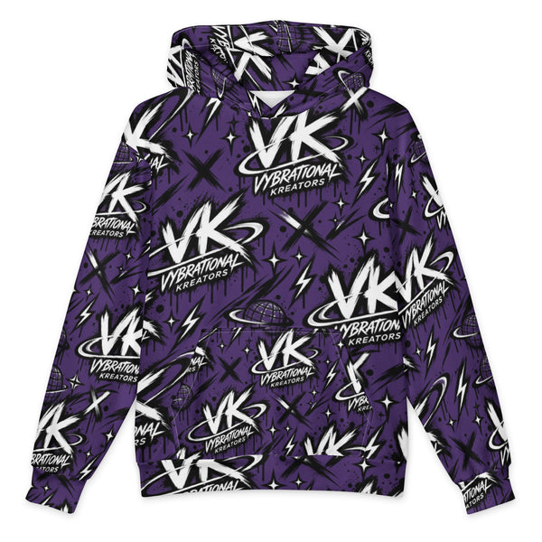 VK Graffiti Frequency™ Oversized Hoodie — Purple