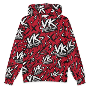 VK Graffiti Frequency™ Oversized Hoodie — Red