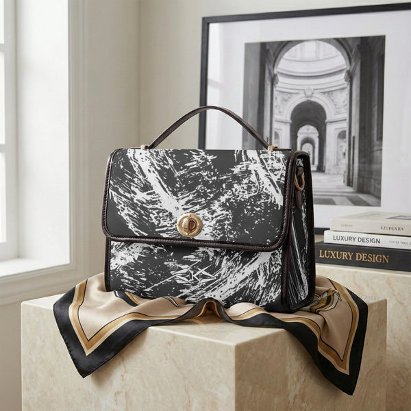 ÉLANORA™ ONYX FLOW LUXE Satchel Crossbody