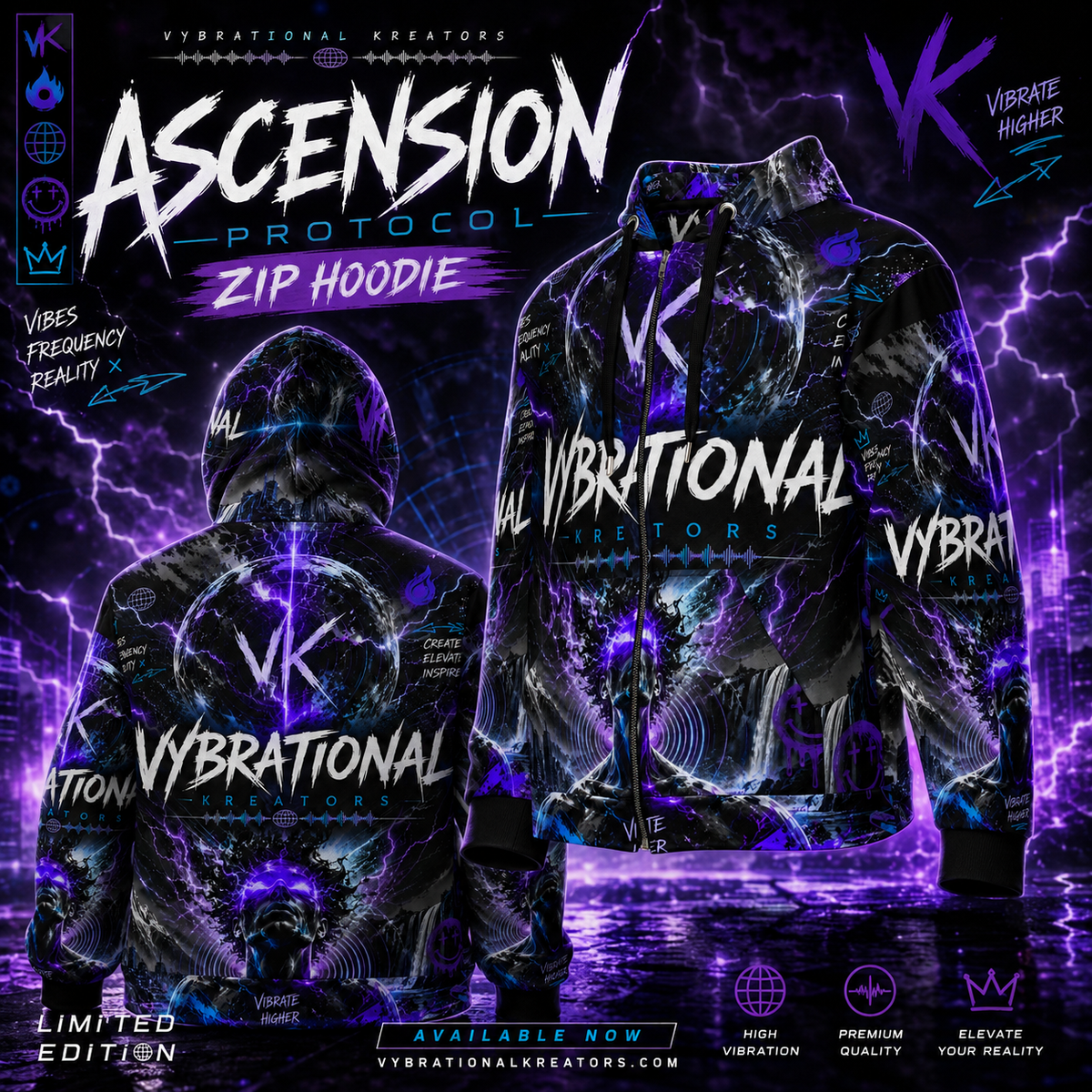 ASCENSION PROTOCOL ZIP HOODIE