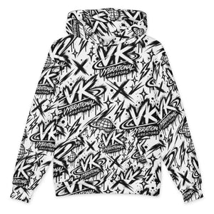 VK Graffiti Frequency™ Oversized Hoodie — Monochrome
