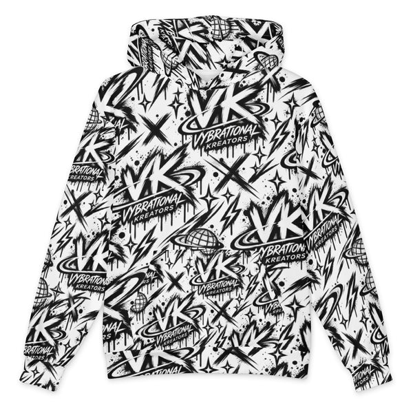 VK Graffiti Frequency™ Oversized Hoodie — Monochrome