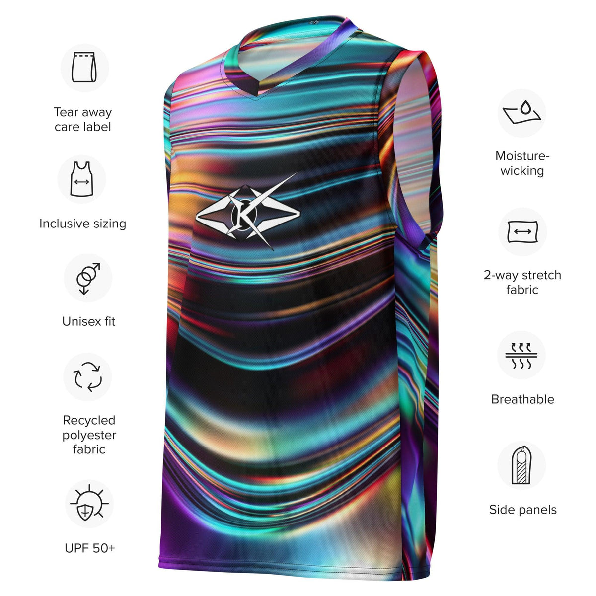 Recycled unisex basketball jersey - VYBRATIONAL KREATORS®