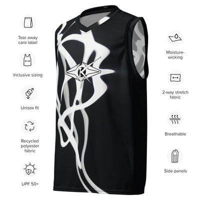 Recycled unisex basketball jersey - VYBRATIONAL KREATORS®