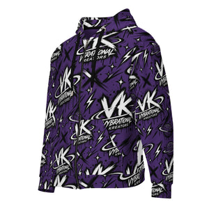 VK Graffiti Frequency™ Zip Hoodie — Purple