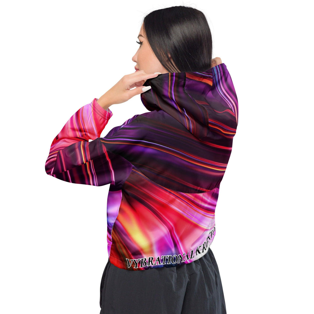 Women’s Premium cropped windbreaker - VYBRATIONAL KREATORS®