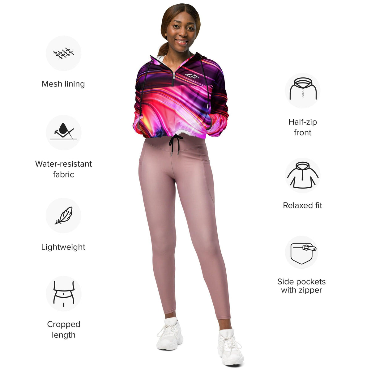 Women’s Premium cropped windbreaker - VYBRATIONAL KREATORS®
