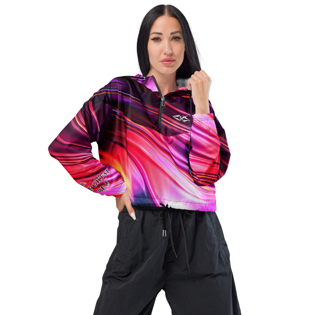 Women’s Premium cropped windbreaker - VYBRATIONAL KREATORS®