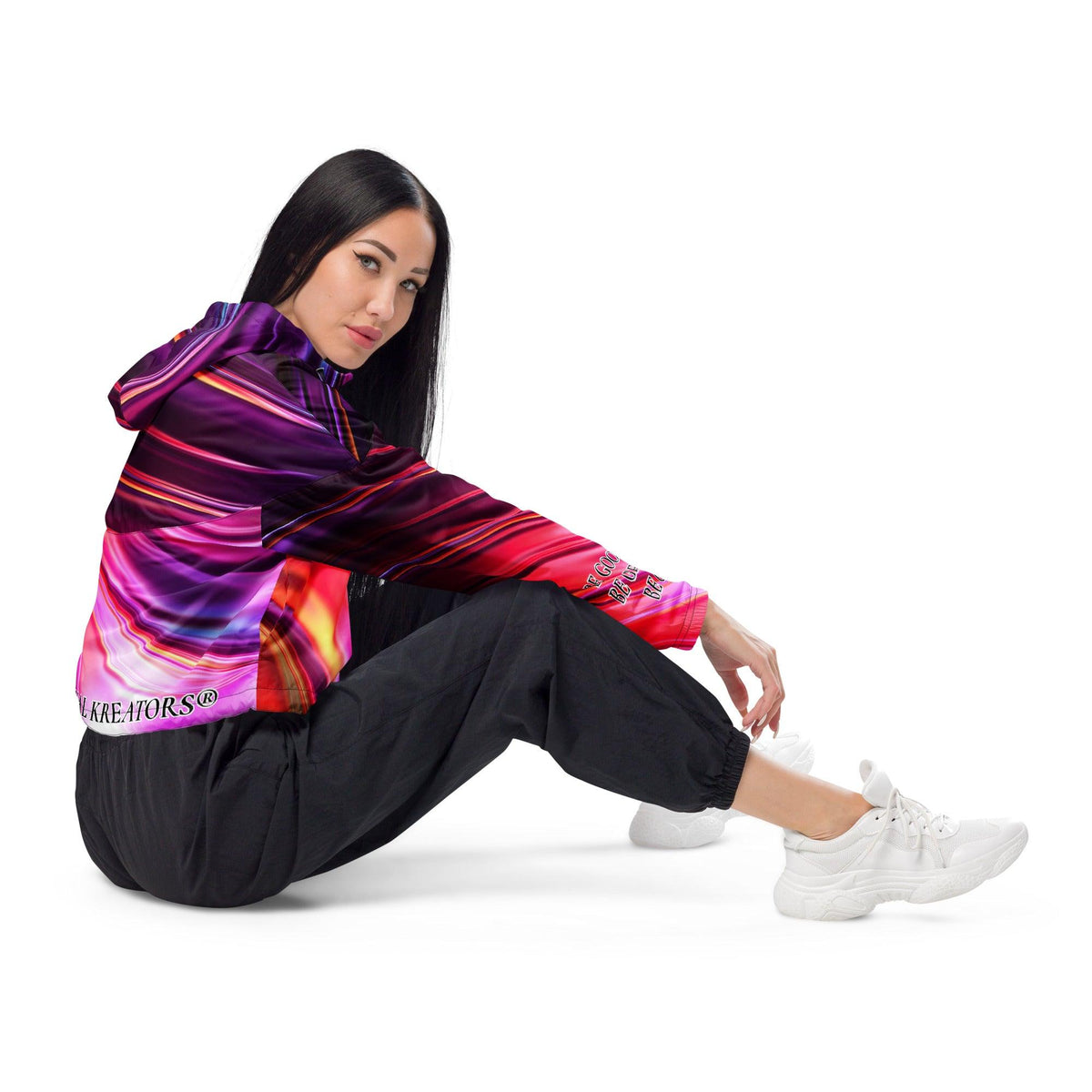 Women’s Premium cropped windbreaker - VYBRATIONAL KREATORS®