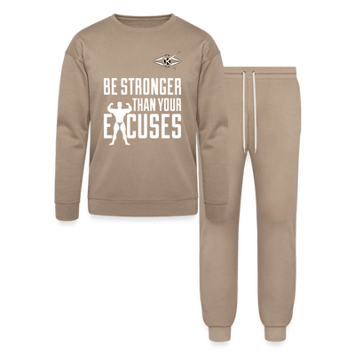 Be Stronger Than Your Excuses Lounge Wear Set by Bella + Canvas - tan