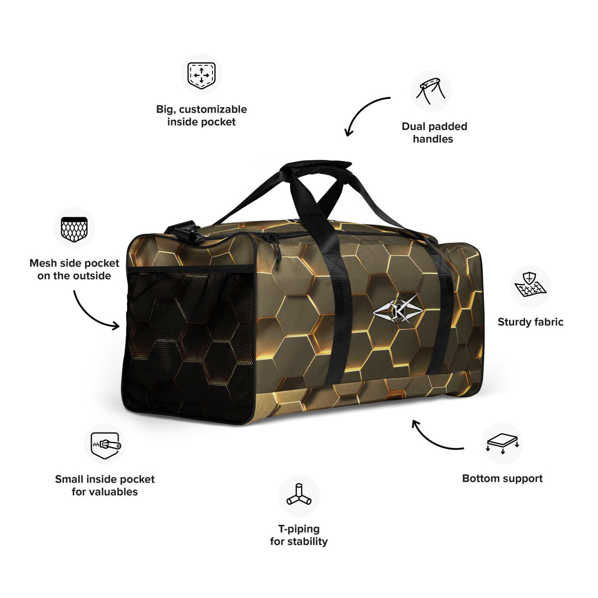 Premium Gold Duffle bag - VYBRATIONAL KREATORS®