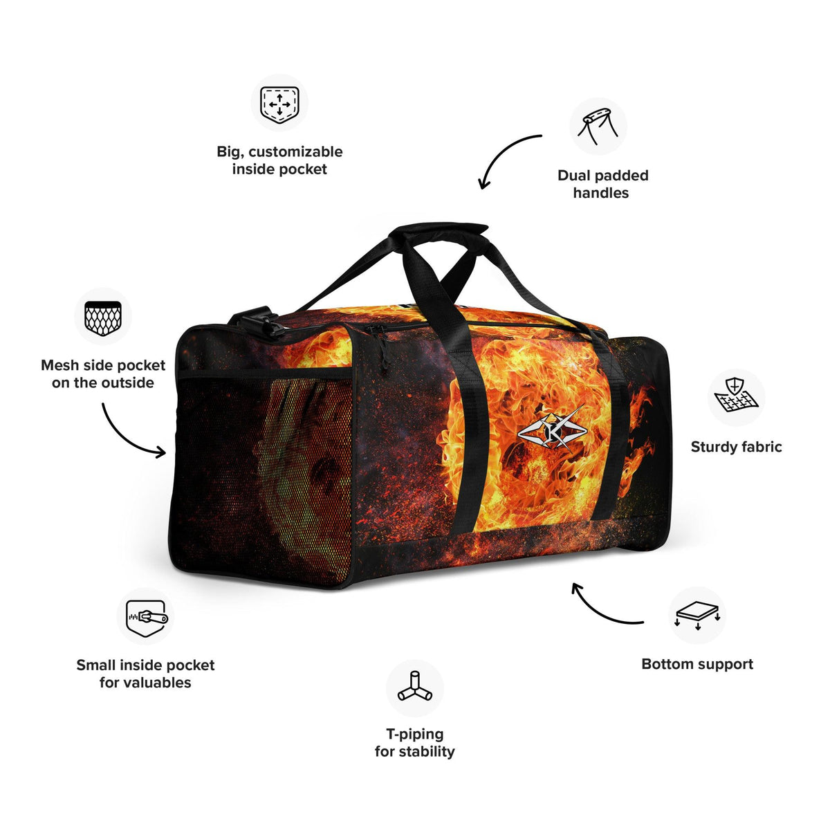 Premium Fire Duffle bag - VYBRATIONAL KREATORS®