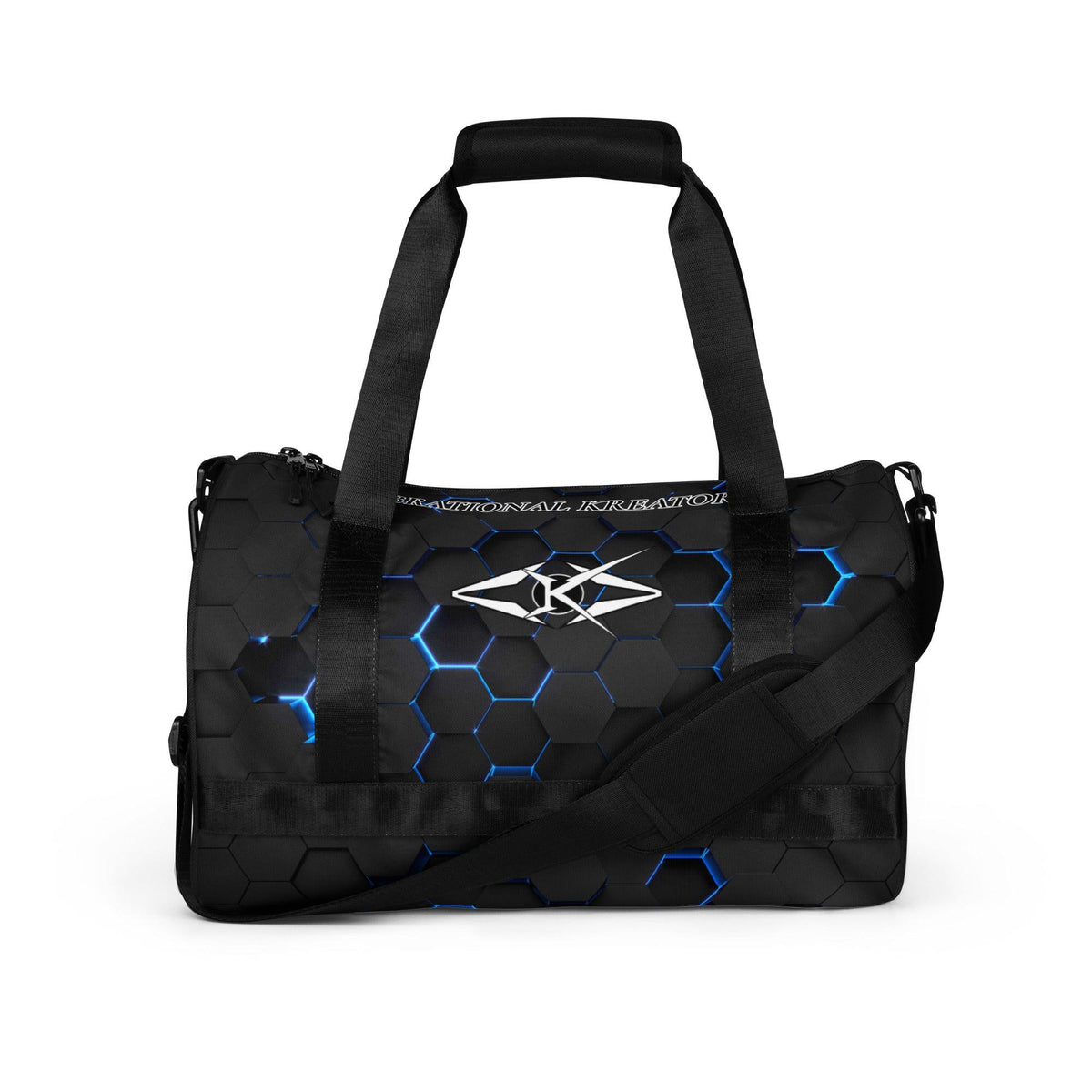 premium gym bag - Blue Honeycomb - VYBRATIONAL KREATORS®