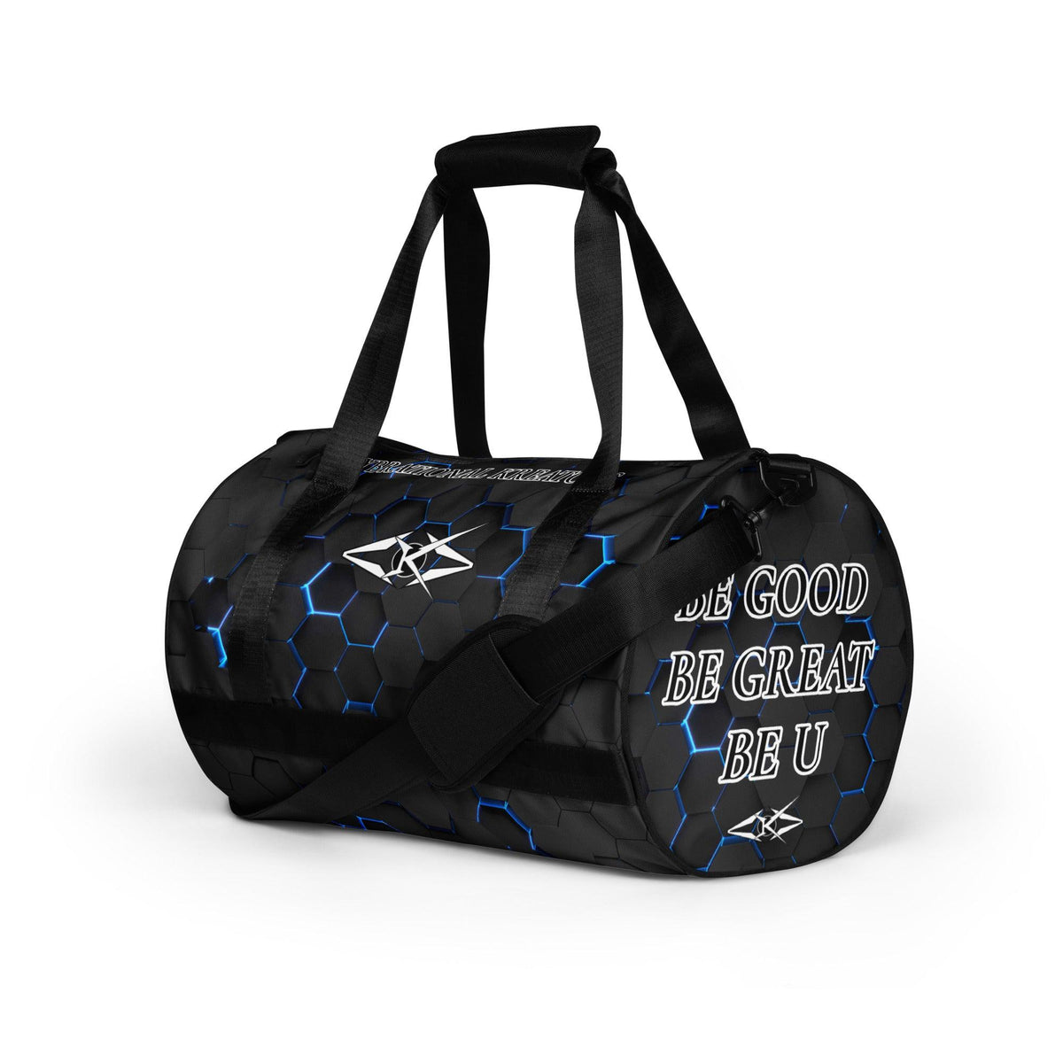 premium gym bag - Blue Honeycomb - VYBRATIONAL KREATORS®