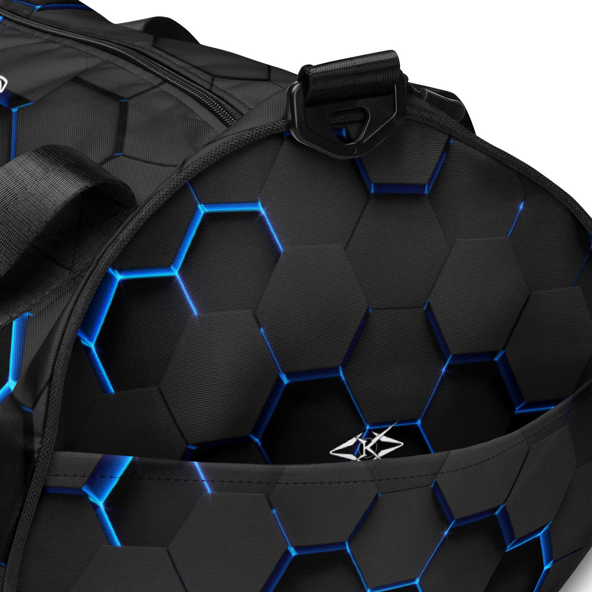 premium gym bag - Blue Honeycomb - VYBRATIONAL KREATORS®