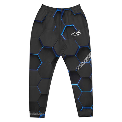 Women Premium Joggers - Blue Honeycomb - VYBRATIONAL KREATORS®