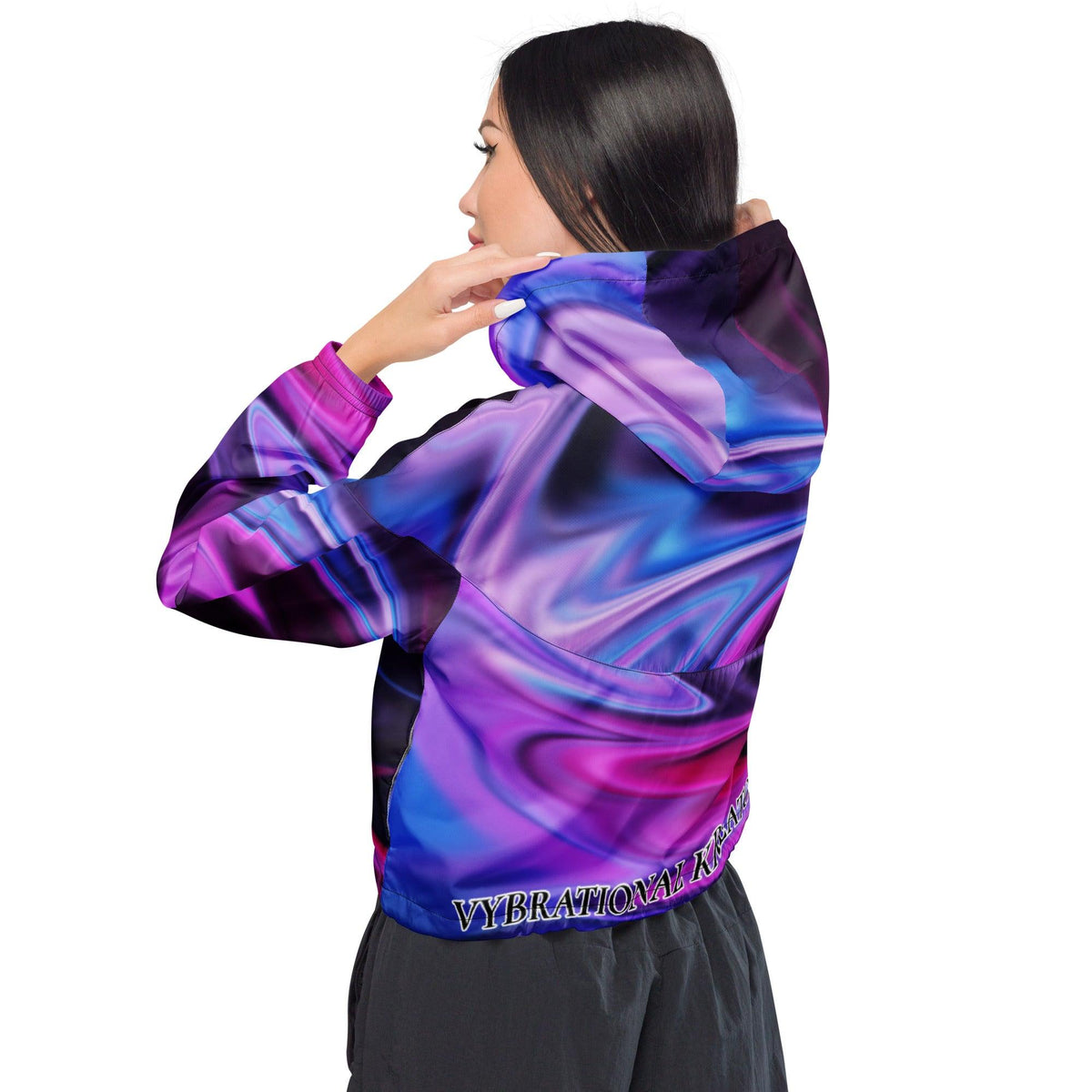 Women’s premium cropped windbreaker - VYBRATIONAL KREATORS®