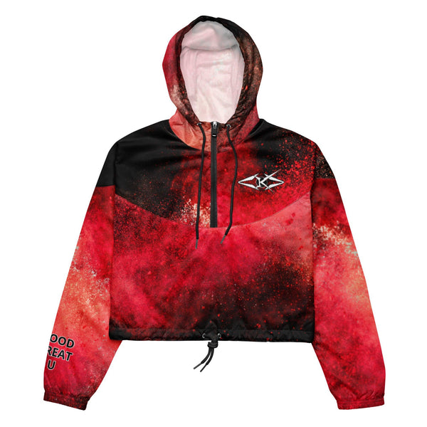 SCARLET VORTEX CROPPED WINDBREAKER
