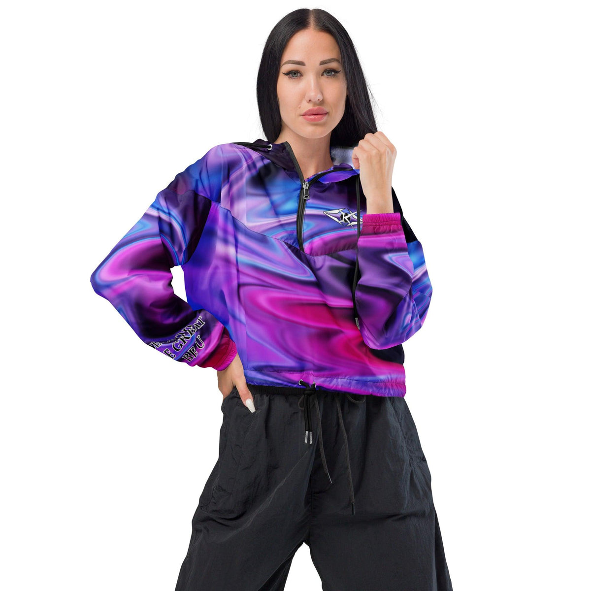 Women’s premium cropped windbreaker - VYBRATIONAL KREATORS®