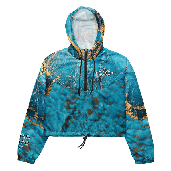 LUXE TURQUOISE CROPPED WINDBREAKER