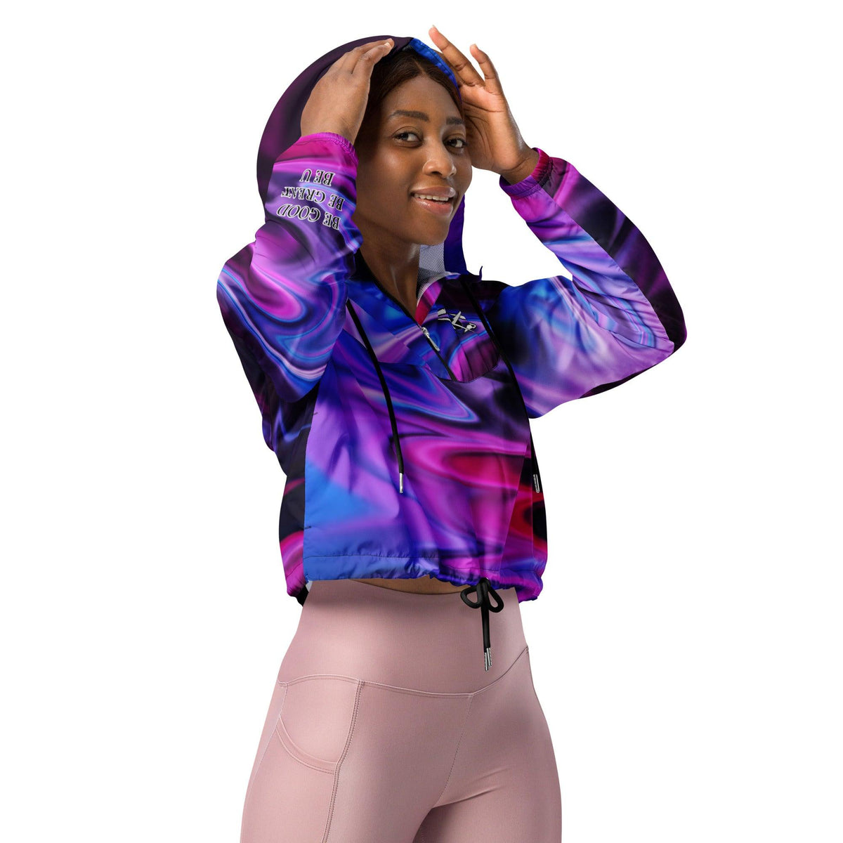 Women’s premium cropped windbreaker - VYBRATIONAL KREATORS®