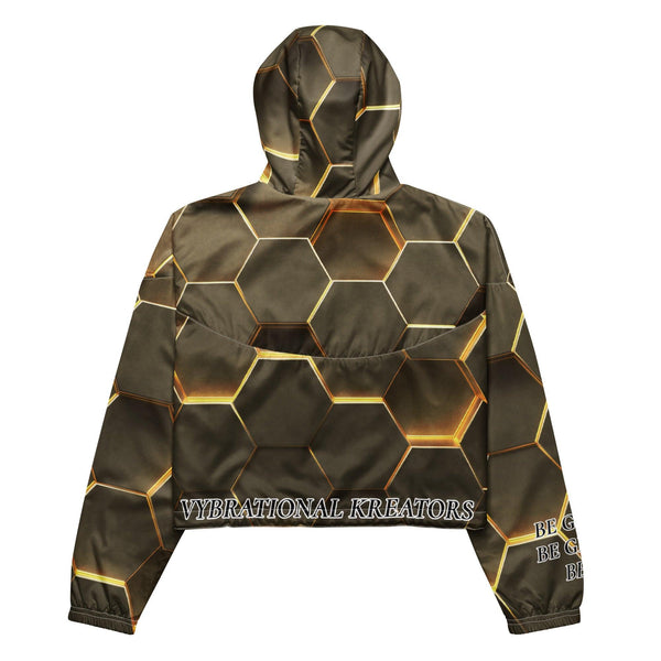 GOLD HEXA LUXE CROPPED WINDBREAKER