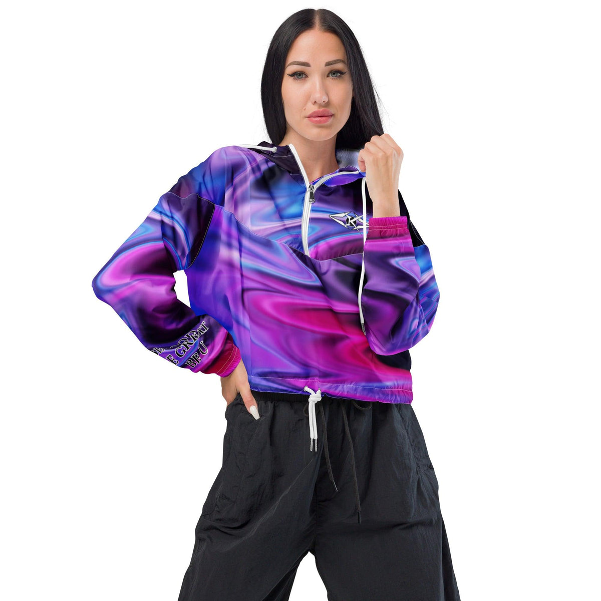 Women’s premium cropped windbreaker - VYBRATIONAL KREATORS®