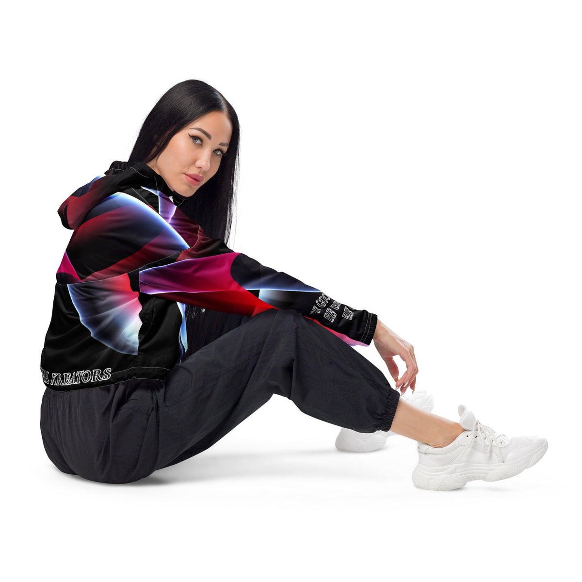 Women’s Premium cropped windbreaker - VYBRATIONAL KREATORS®