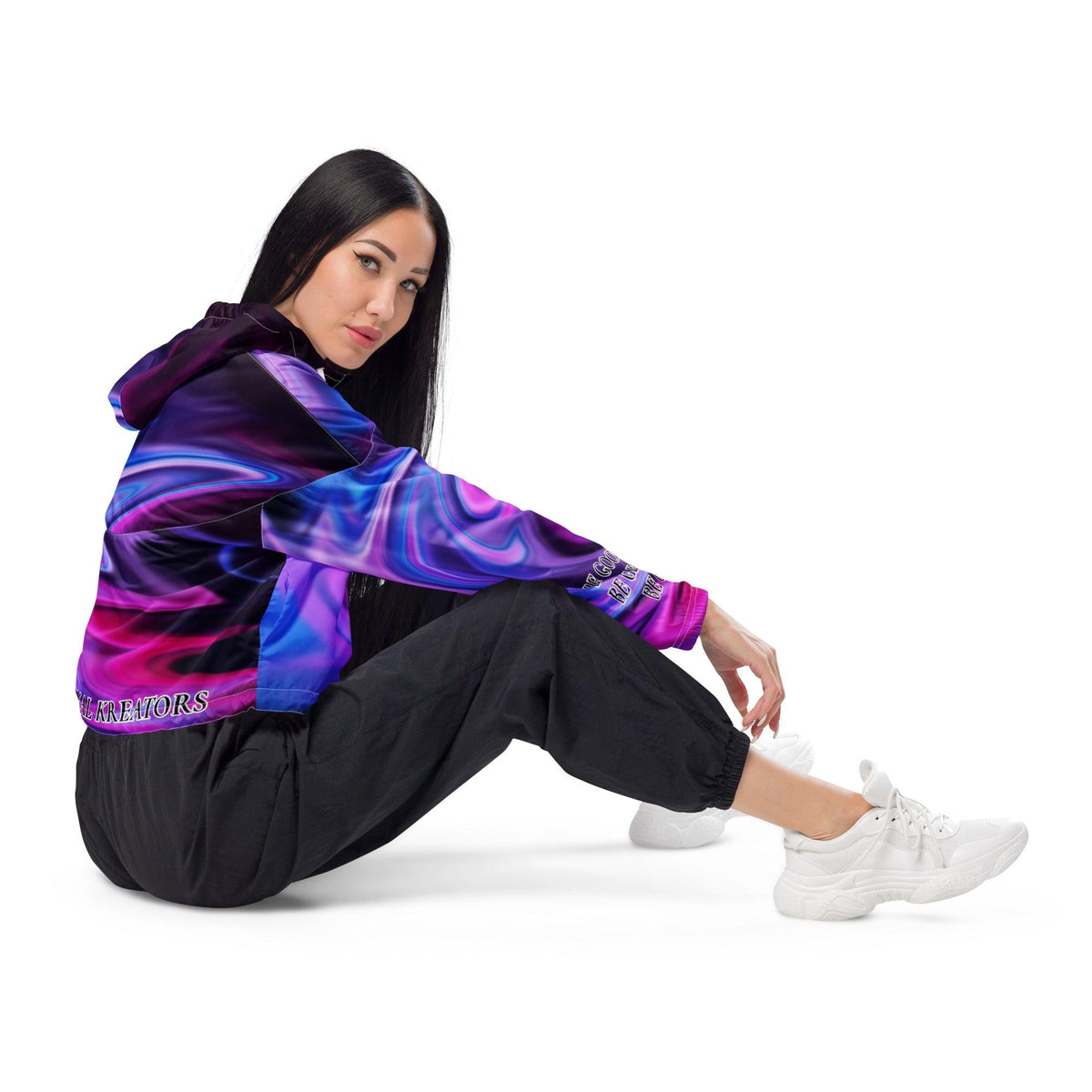 Women’s premium cropped windbreaker - VYBRATIONAL KREATORS®