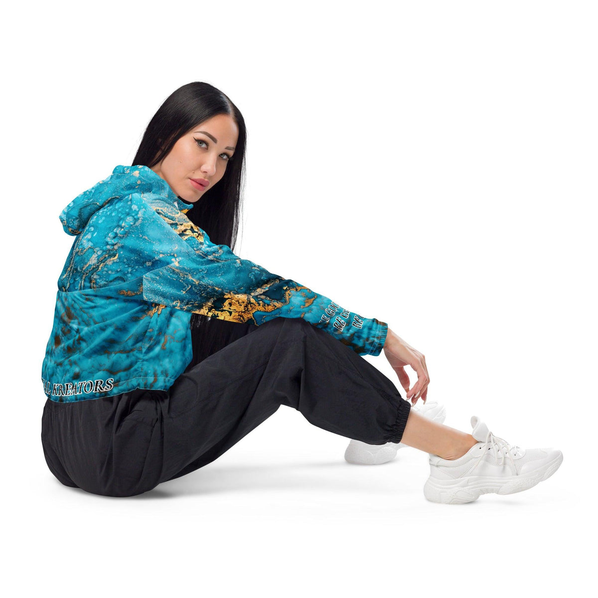 Women’s Premium cropped windbreaker - VYBRATIONAL KREATORS®