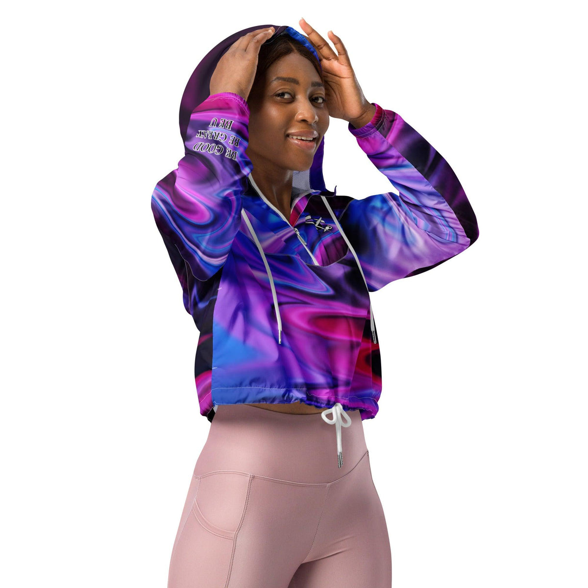 Women’s premium cropped windbreaker - VYBRATIONAL KREATORS®