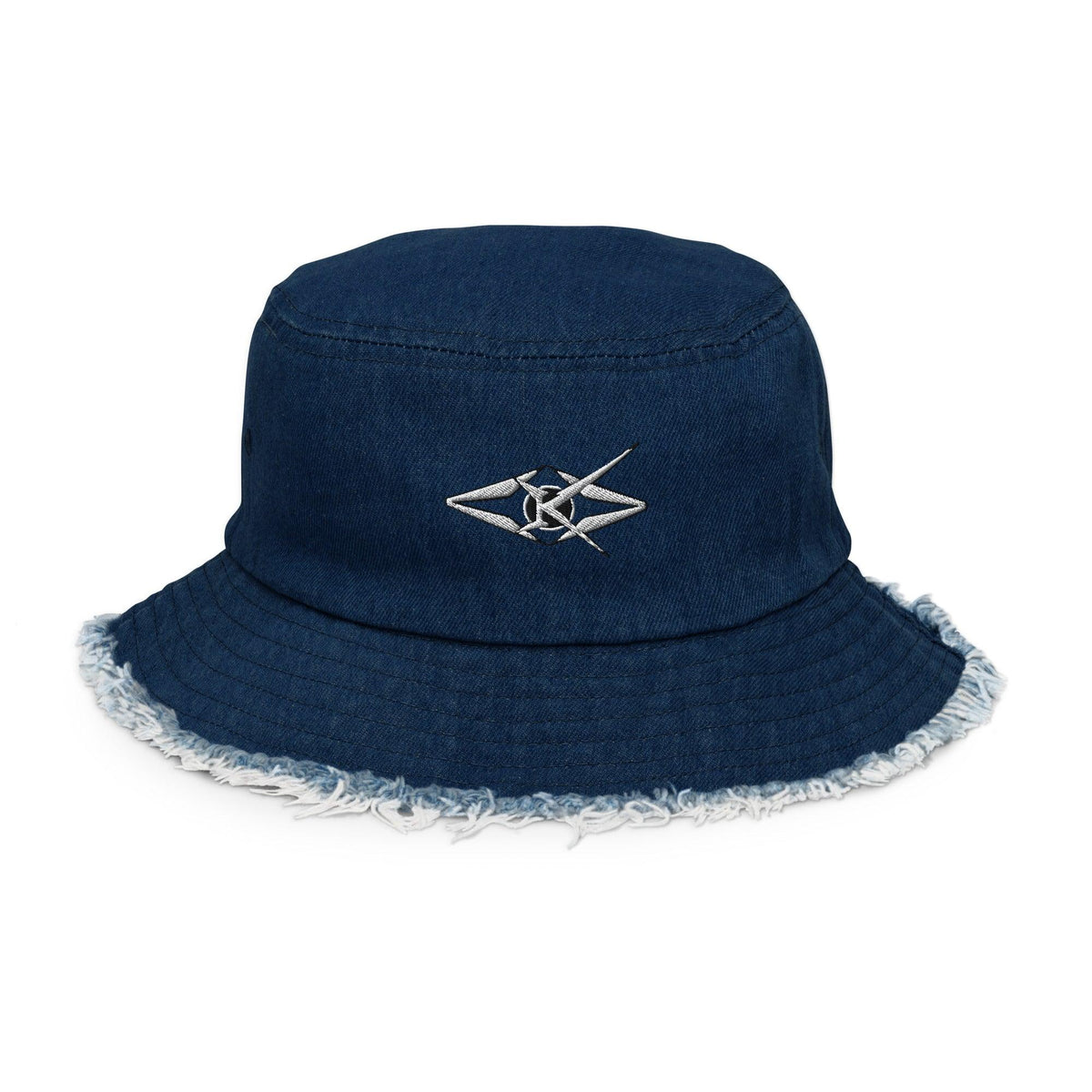 Distressed denim bucket hat - VYBRATIONAL KREATORS®