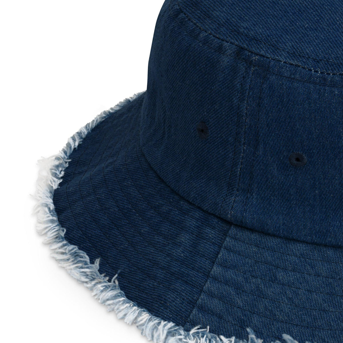 Distressed denim bucket hat - VYBRATIONAL KREATORS®