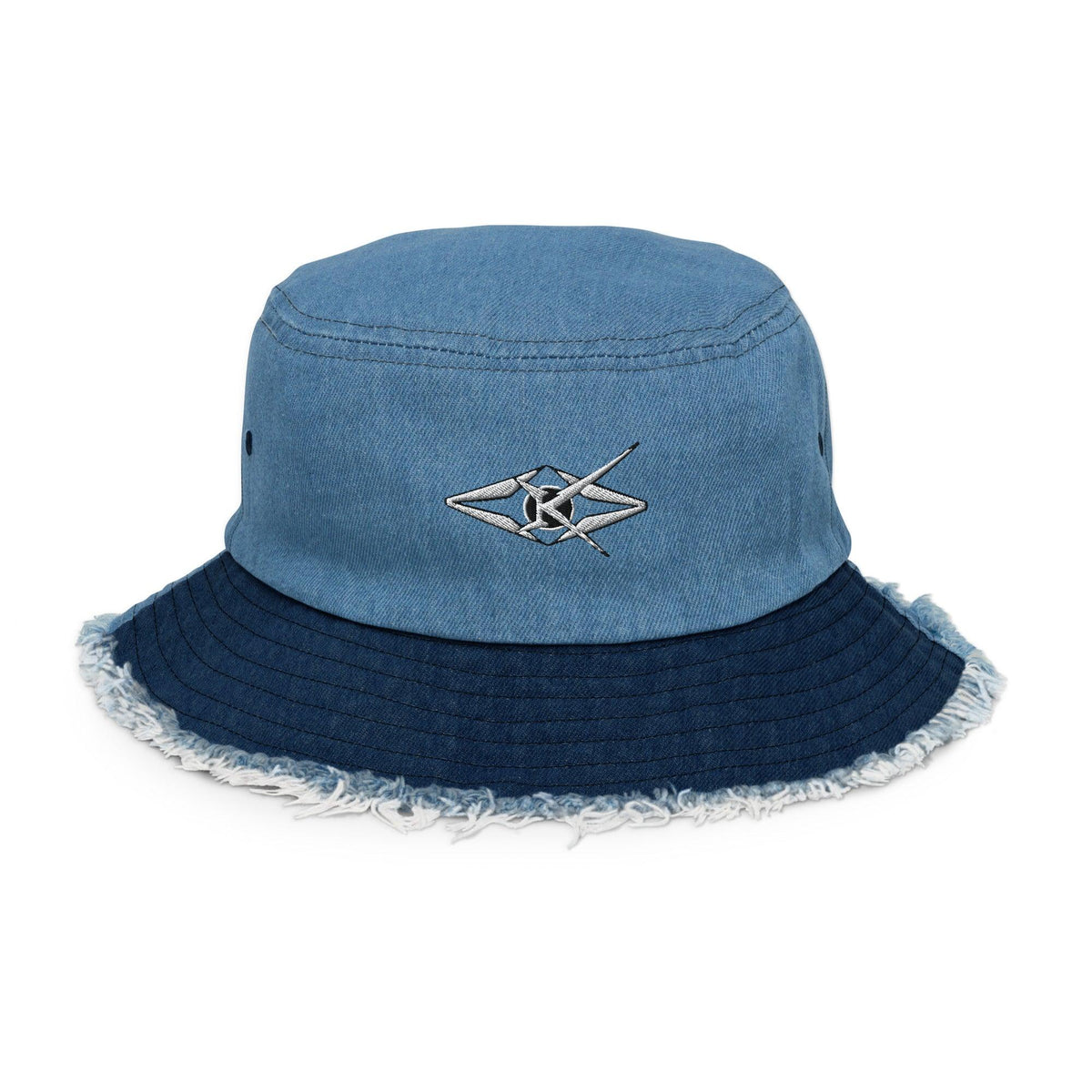 Distressed denim bucket hat - VYBRATIONAL KREATORS®