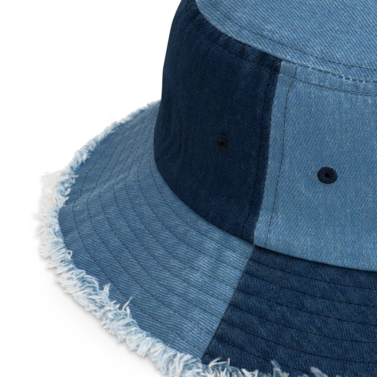 Distressed denim bucket hat - VYBRATIONAL KREATORS®
