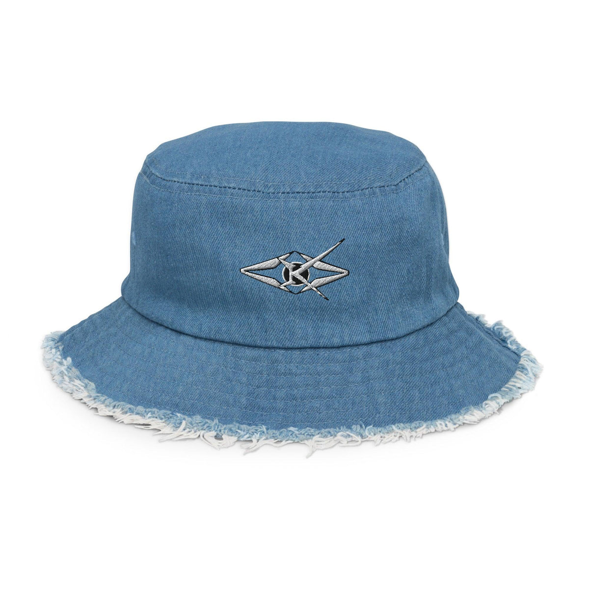 Distressed denim bucket hat - VYBRATIONAL KREATORS®