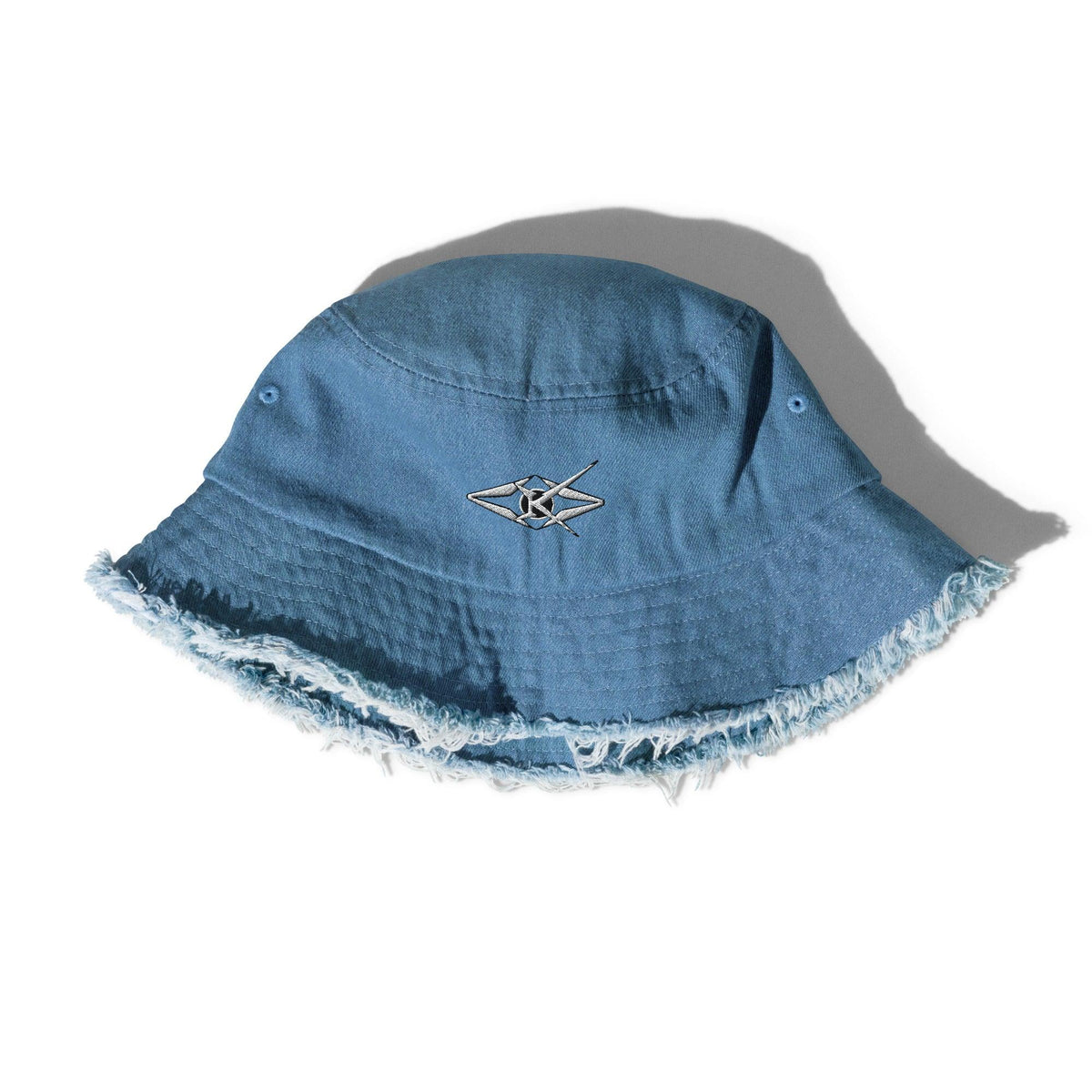 Distressed denim bucket hat - VYBRATIONAL KREATORS®