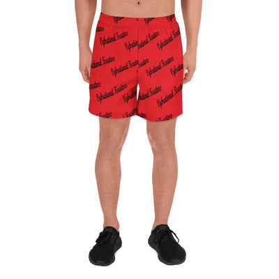 Men's Red VK Athletic Long Shorts - VYBRATIONAL KREATORS®
