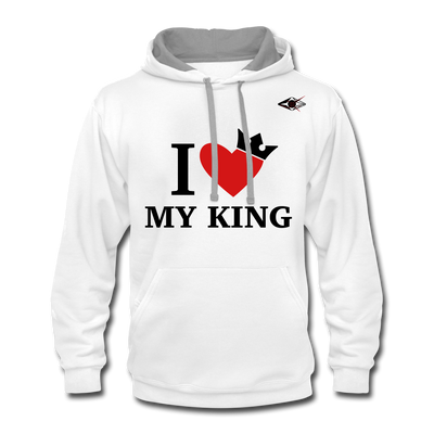 I Love My King Hoodie - white/gray