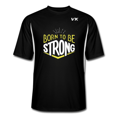 Born To Be Strong Men’s Cooling Performance Color Blocked Jersey - black/white