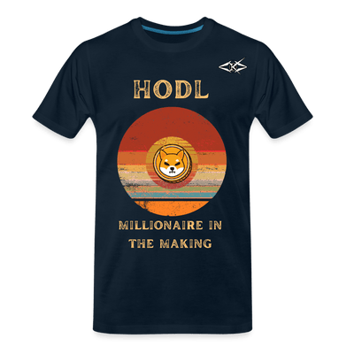 Men’s Dodgecoin Millionaire Premium Organic T-Shirt - deep navy