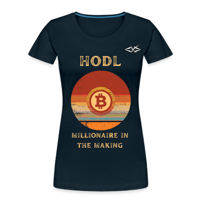 Women’s Bitcoin Millionaire Premium Organic T-Shirt - deep navy