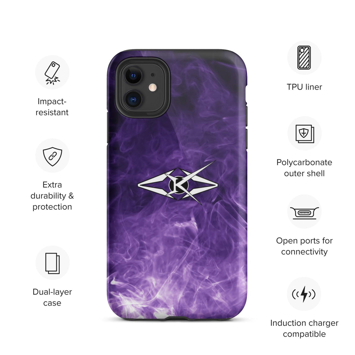 Tough Premium iPhone case - Purple - VYBRATIONAL KREATORS®