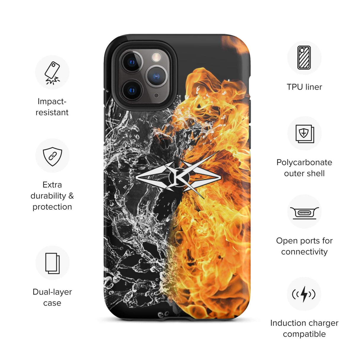 Tough iPhone case - Fire & Ice - VYBRATIONAL KREATORS®