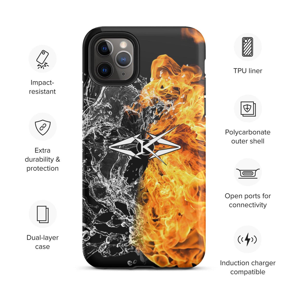 Tough iPhone case - Fire & Ice - VYBRATIONAL KREATORS®