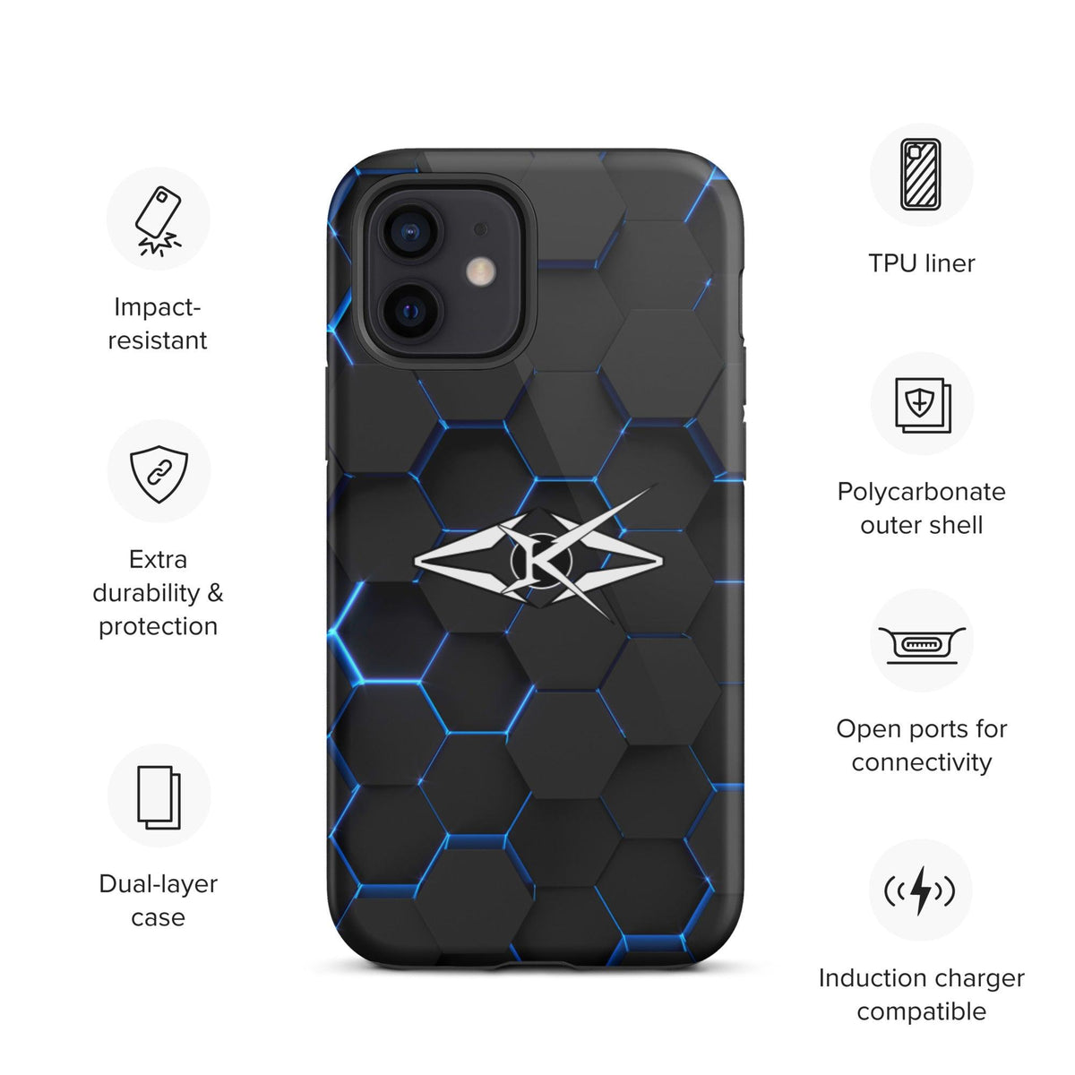 Tough iPhone case - Blue Honeycomb - VYBRATIONAL KREATORS®