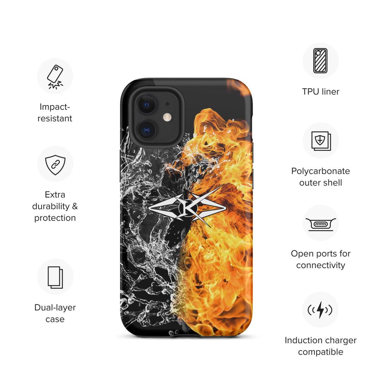 Tough iPhone case - Fire & Ice - VYBRATIONAL KREATORS®
