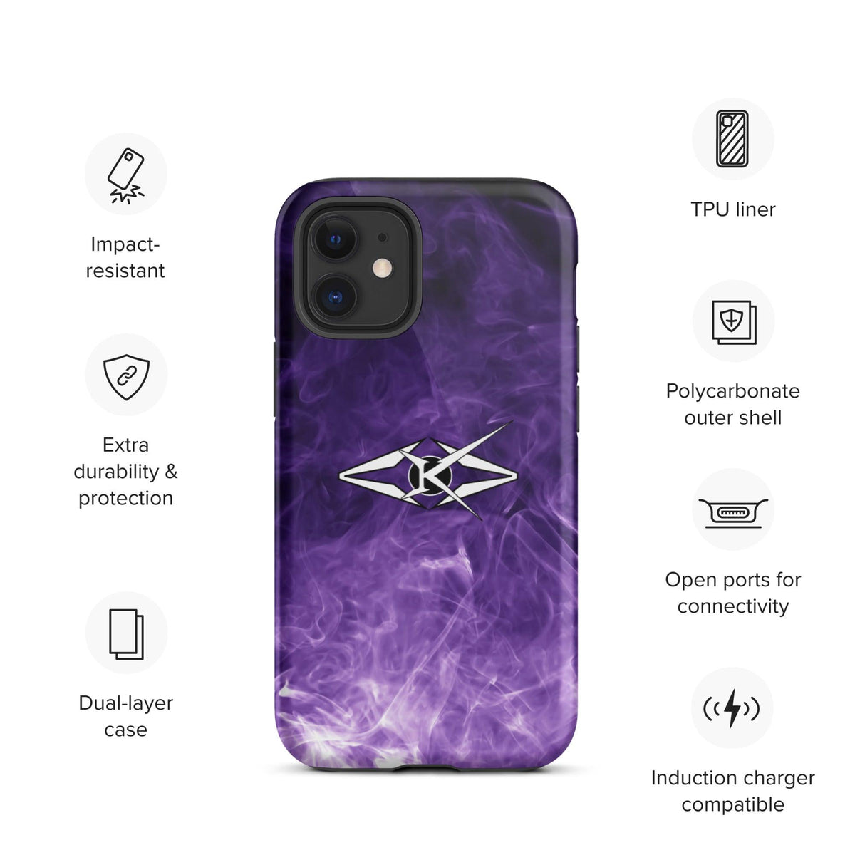 Tough Premium iPhone case - Purple - VYBRATIONAL KREATORS®