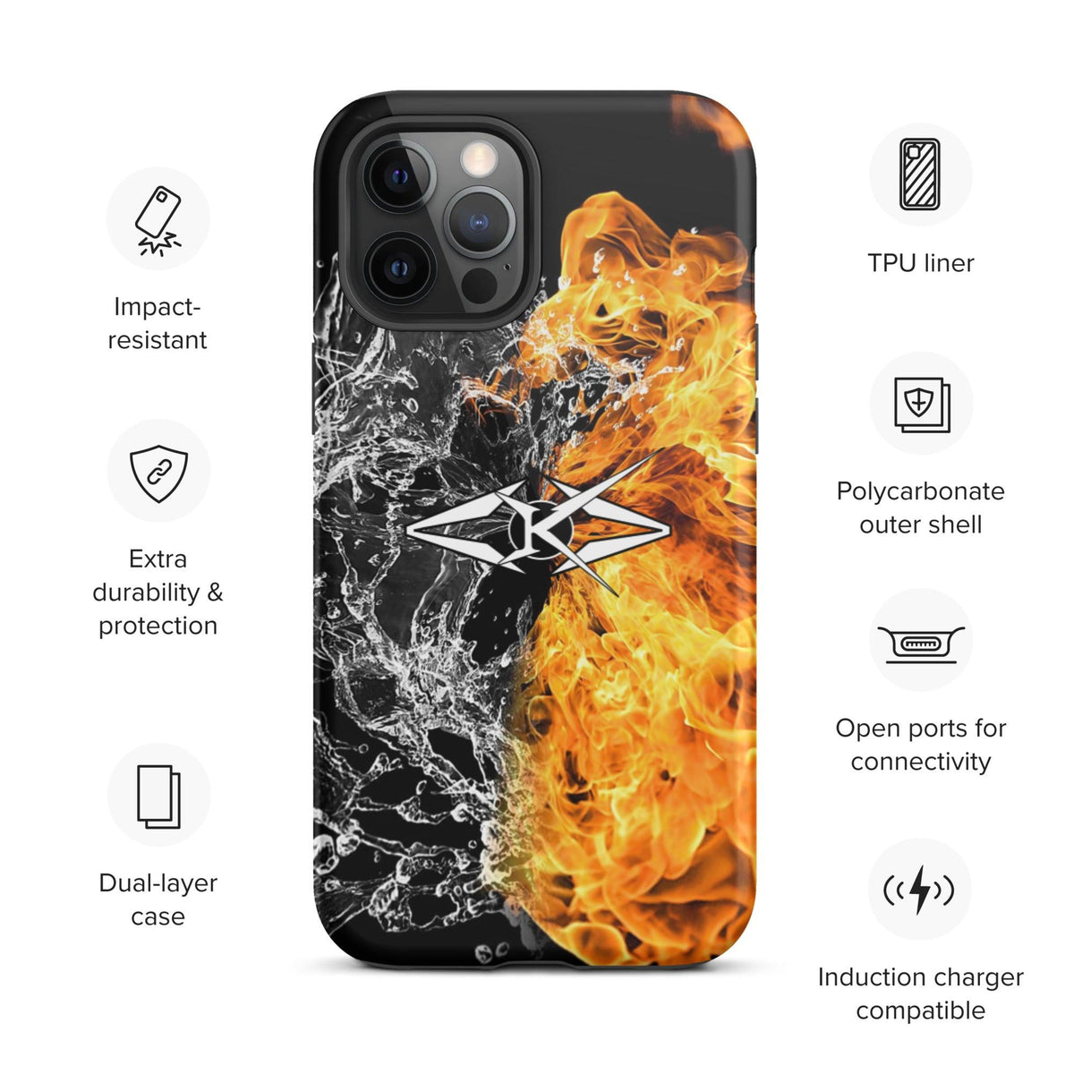 Tough iPhone case - Fire & Ice - VYBRATIONAL KREATORS®