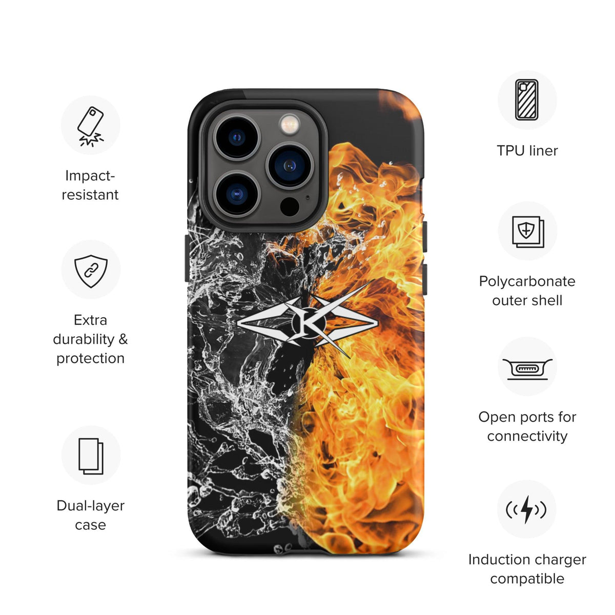 Tough iPhone case - Fire & Ice - VYBRATIONAL KREATORS®